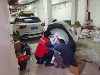 滨江地产净水机房设备进场通道施工实拍